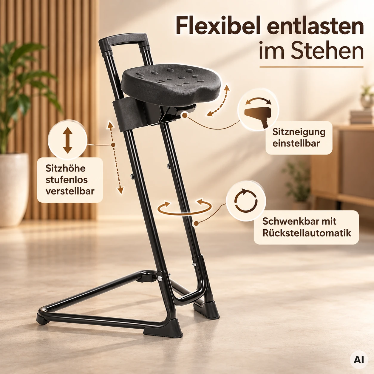 Stehhilfe - Robuste & bequeme Sitzlösung